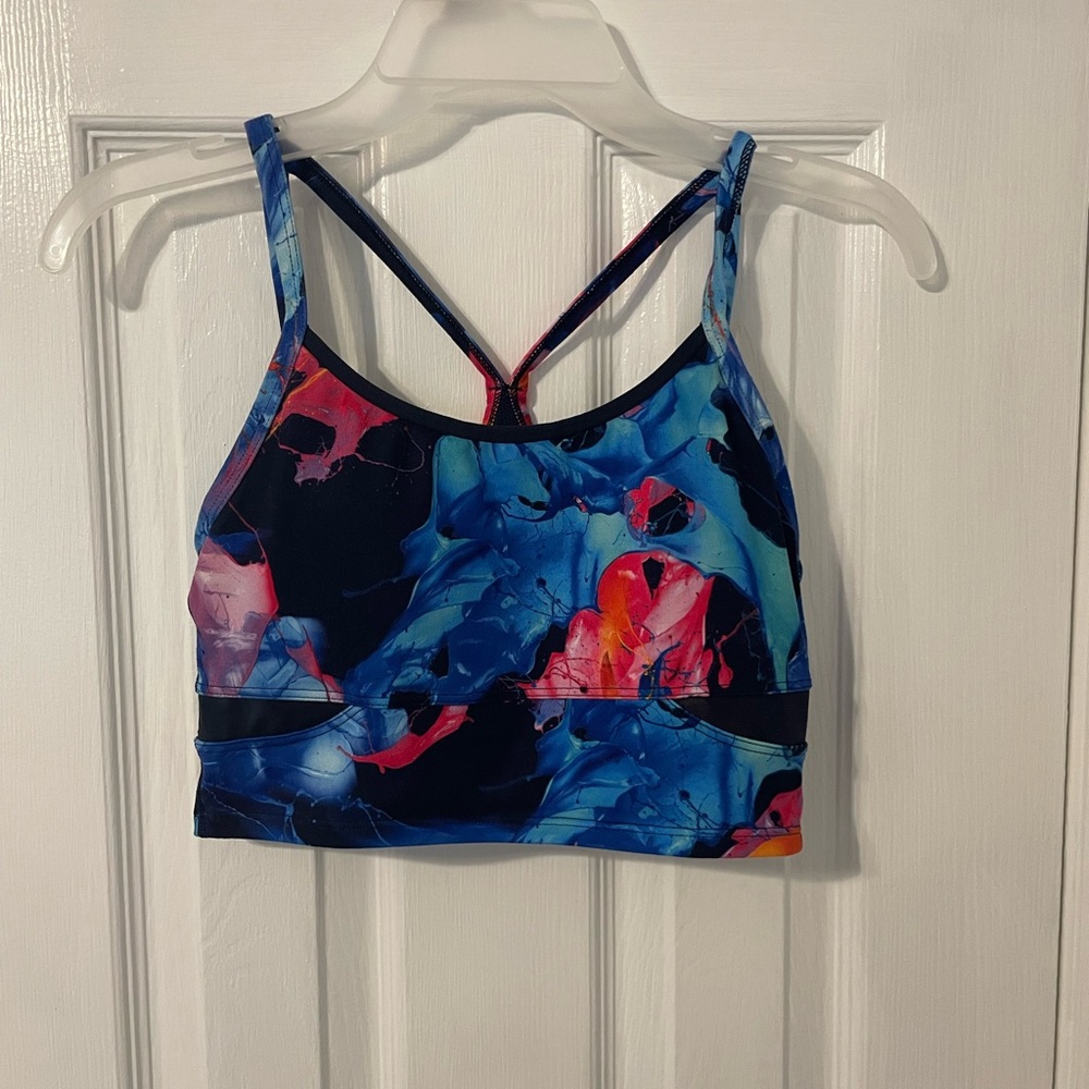 Multi Colored Water Color Athleta Sports Bra